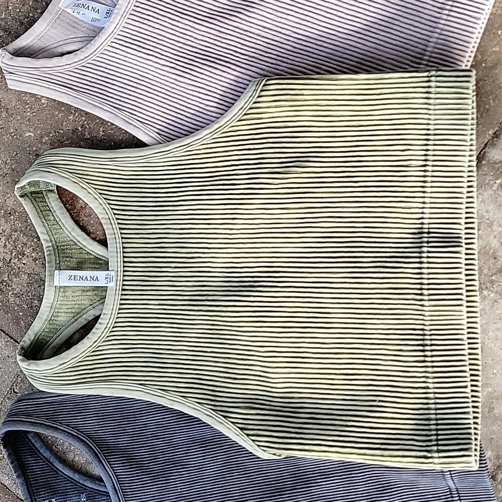 Zenana Bundle Of 3 Racer Back Long Line Ribbed Brami Sz L/XL Black, Olive & Nude - Picture 4 of 6